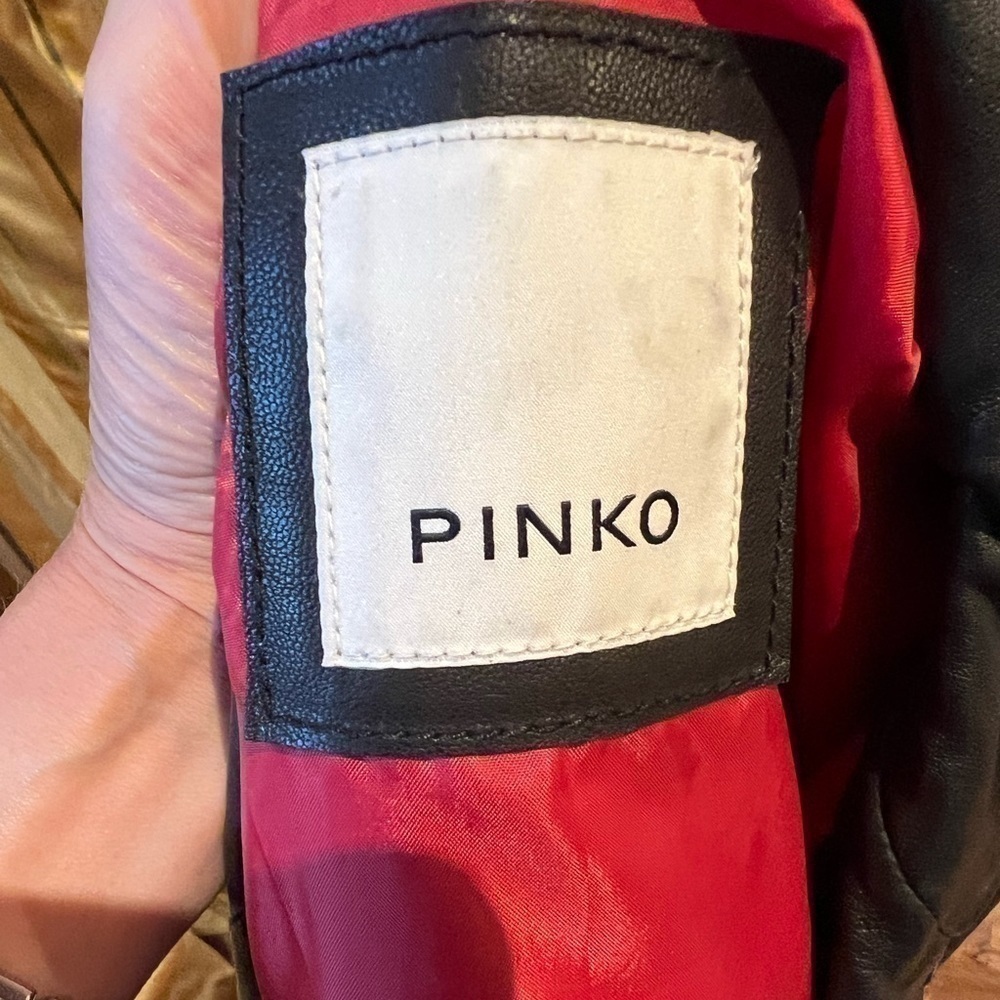 Pinko Ramones impavido Moto black leather red & white racing stripes size 10 - Picture 6 of 16